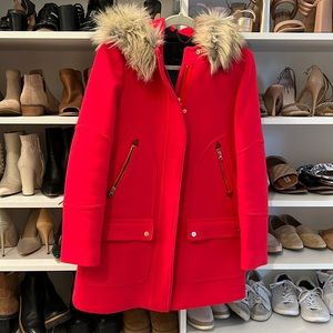 Jcrew Womens Chateau Parka Coat in Poppy Size 2